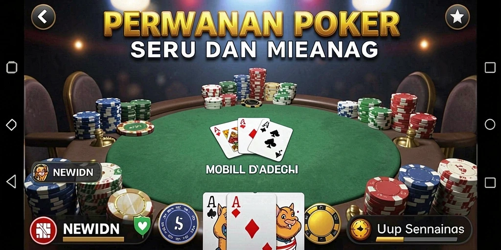 Tampilan menarik saat bermain Poker di NEWIDN dengan teman-teman.
