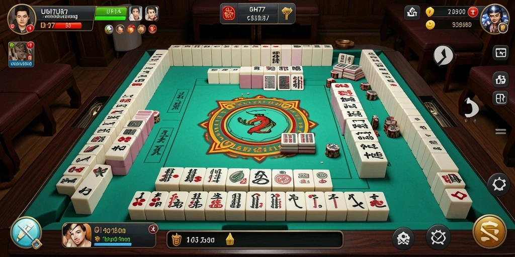 Tampilan gameplay UH77 dengan tantangan Mahjong yang seru.