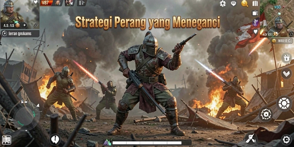Tangkapan layar V87 menampilkan aksi strategis yang mendebarkan dalam permainan.